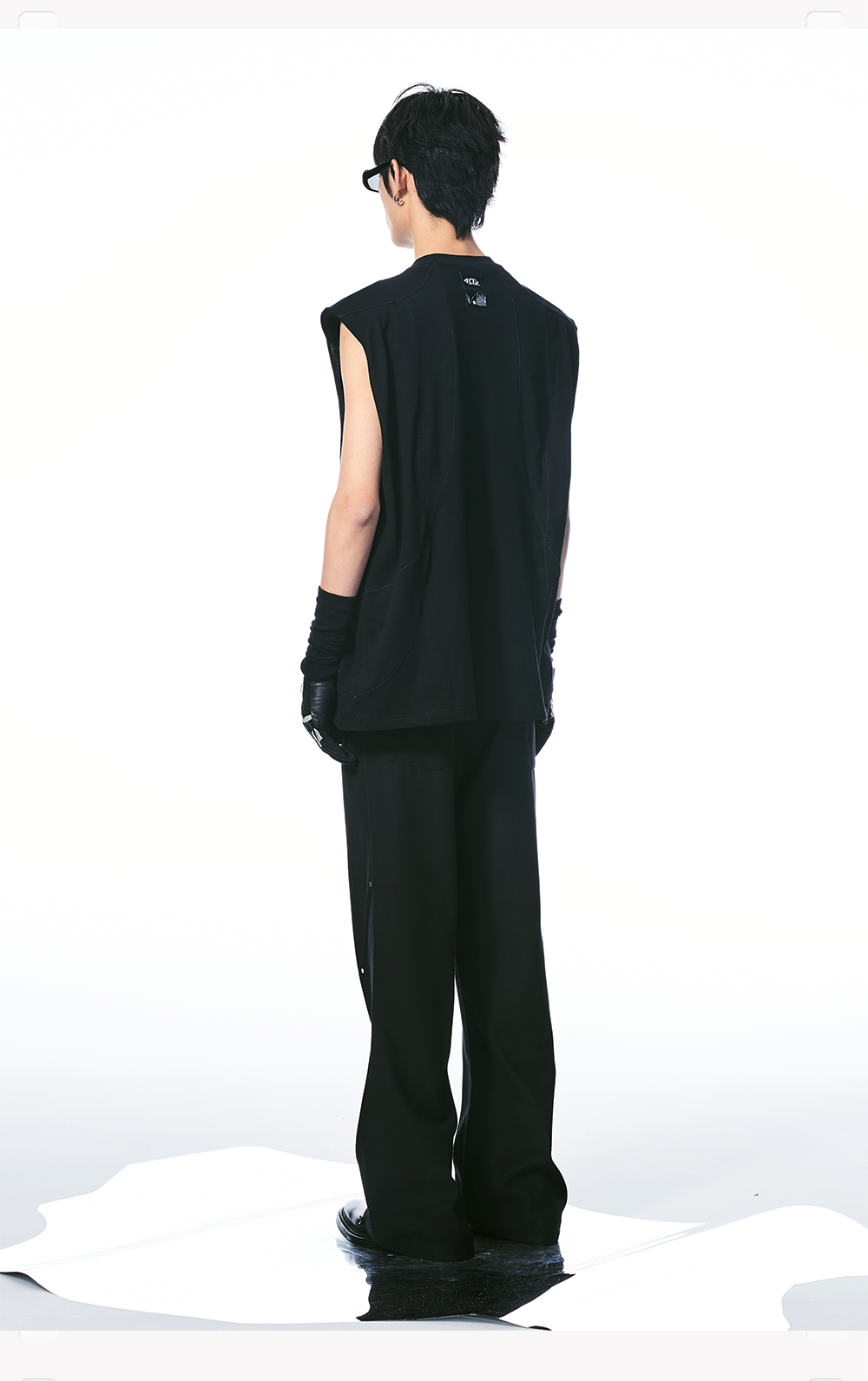 Black Deconstructed Padded Tank Top