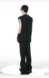 Black Deconstructed Padded Tank Top