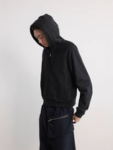 Drawstring Two-tone Raglan Cotton Hoodie