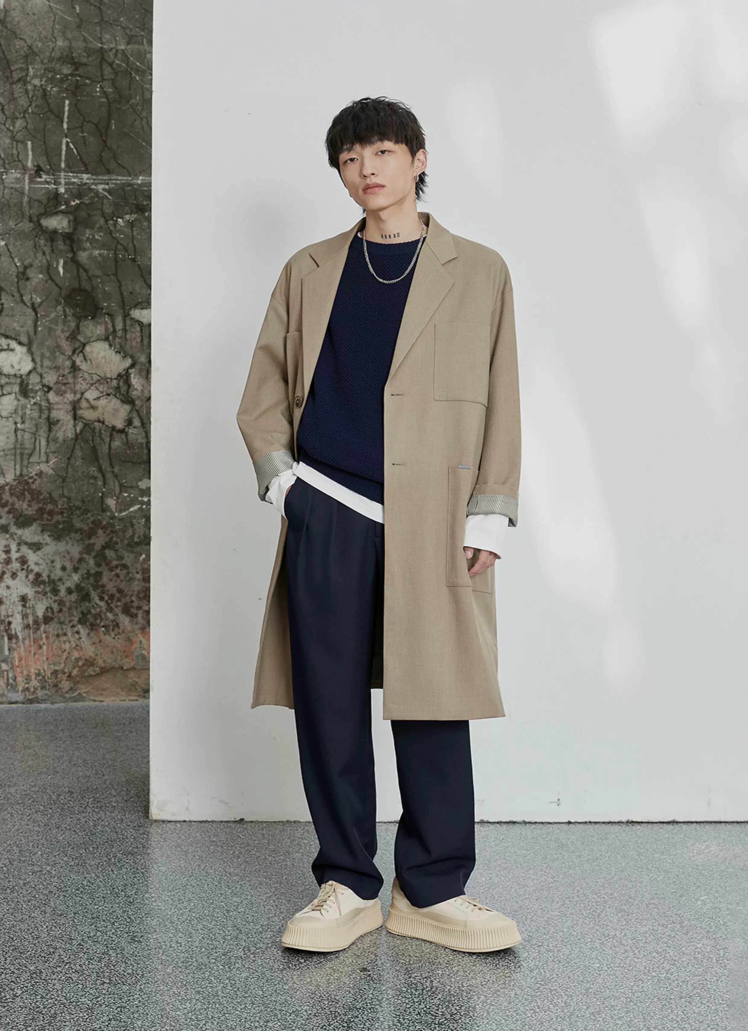 Pleated Wide Leg Suit Pants