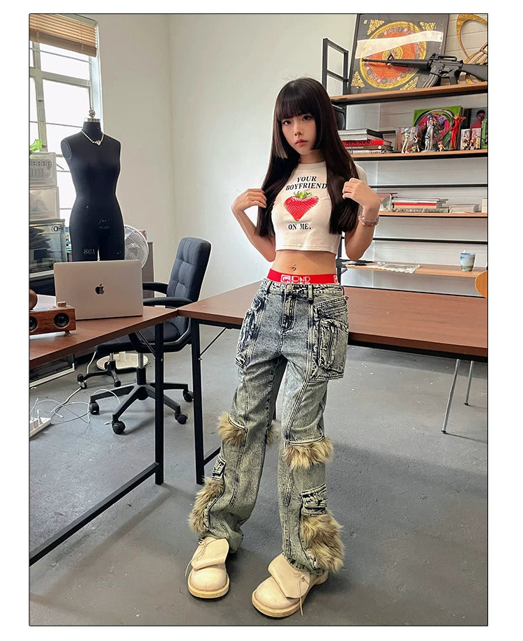 Printed Crop Slim Tee For Women