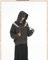 Irregular Patchwork Liquid Metal Loose Hoodie