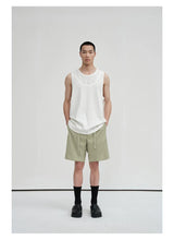 Draped Drawstring Elastic Waist Pleated Shorts
