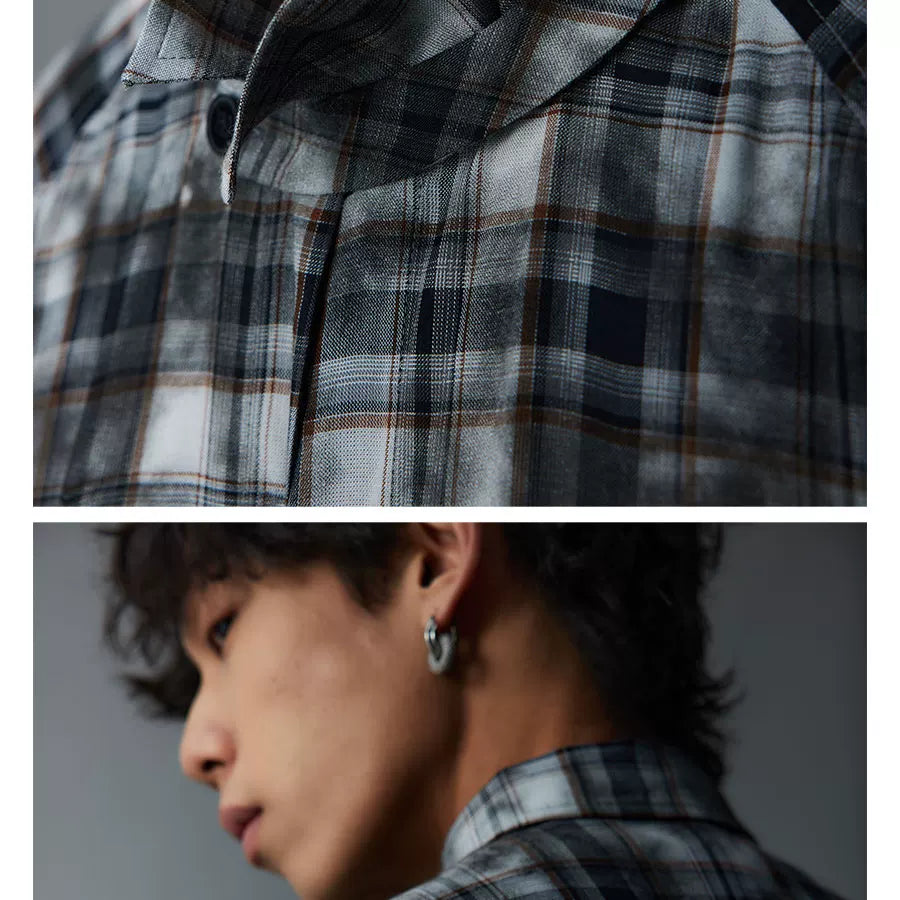 Unisex Cleanfit Multi-color Fringed Plaid Shirts