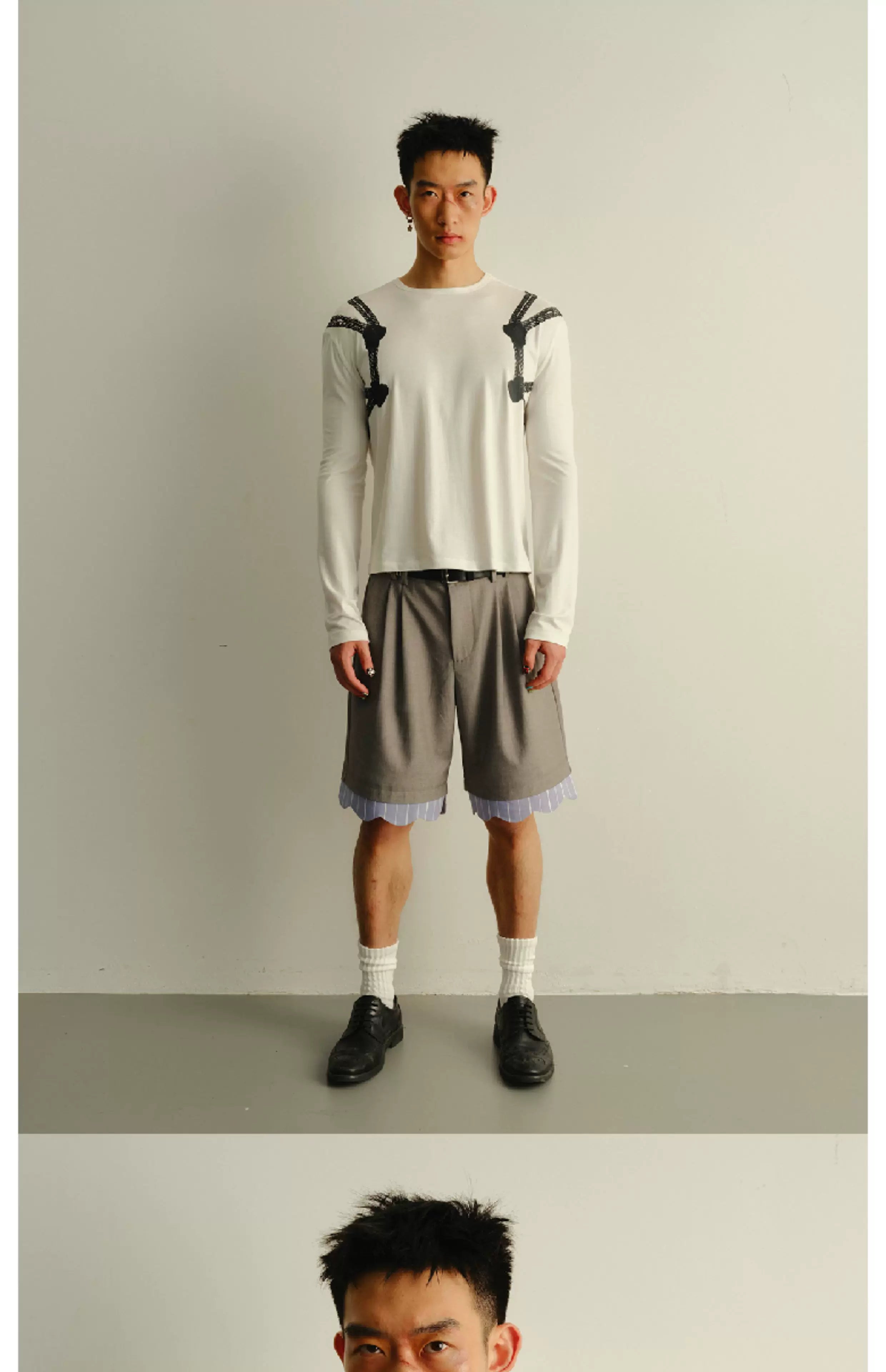 Lightweight Slim Rope Print Lyocell Top