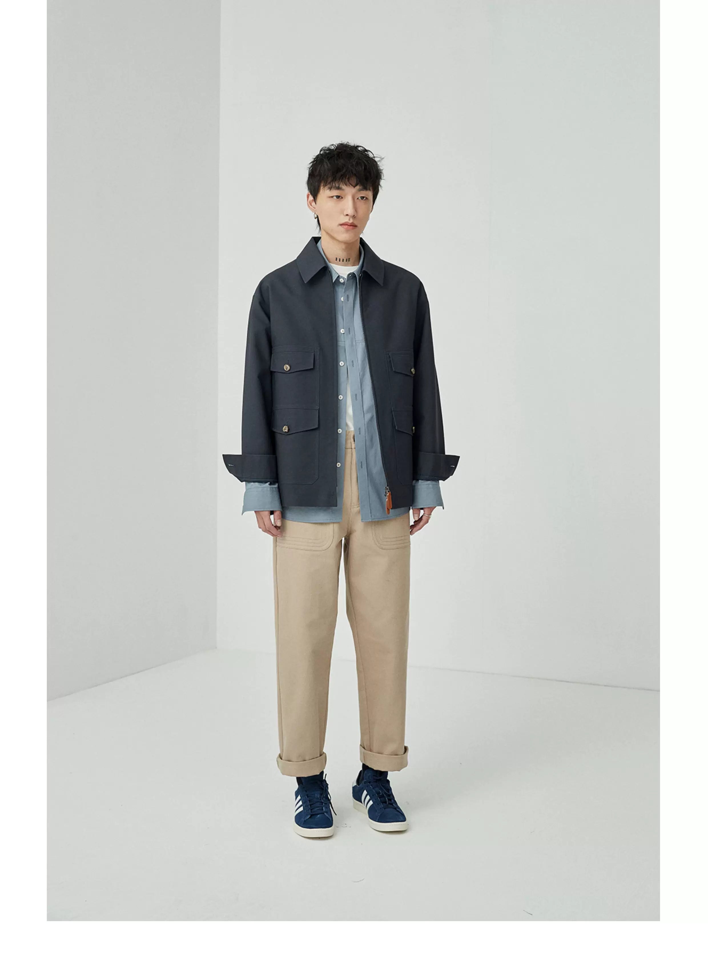 Split Pocket Basic Cotton Shirt