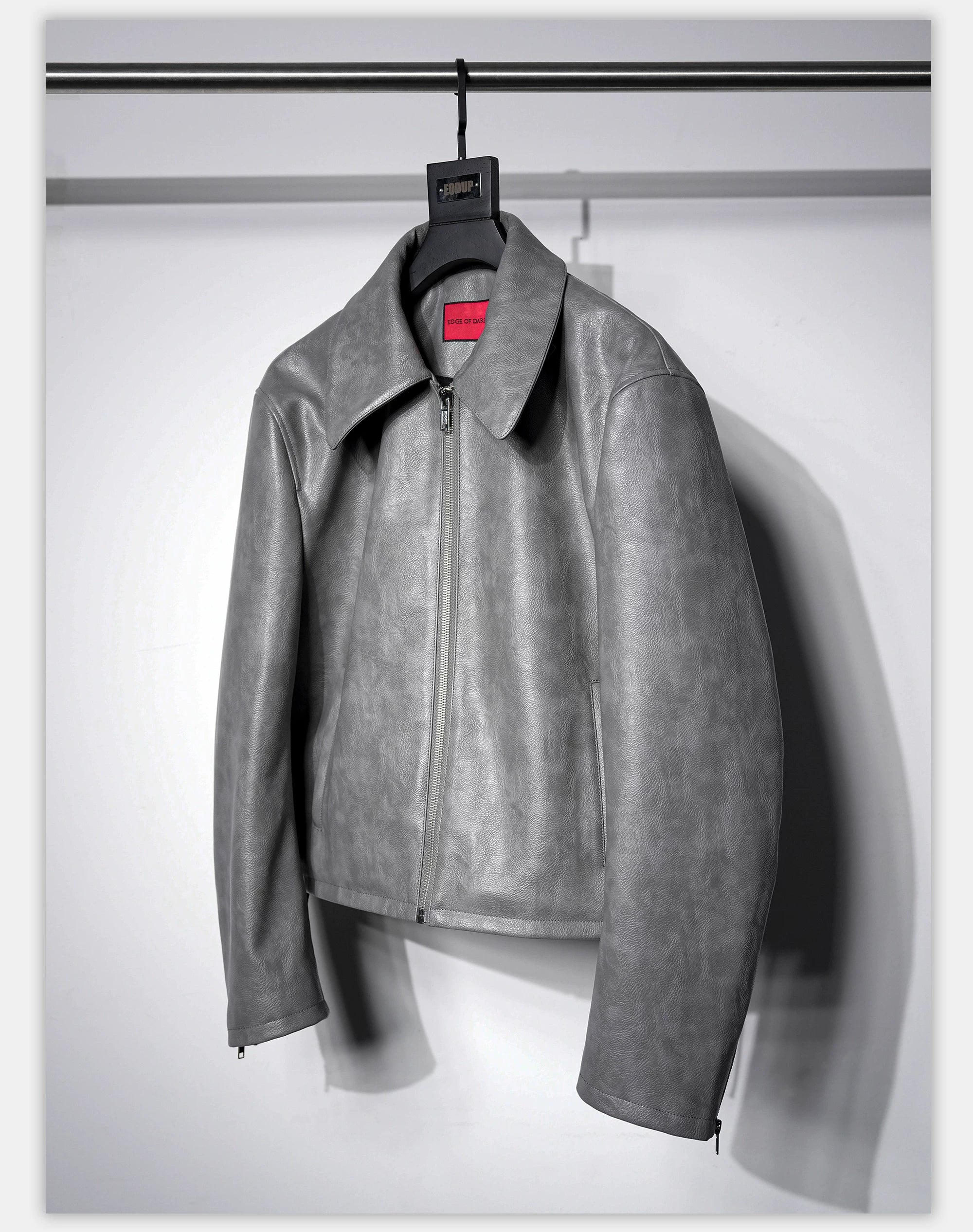 Vintage Stand Collar Biker Jacket