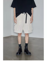 Magnetic Belted Elastic Multi-pocket Shorts