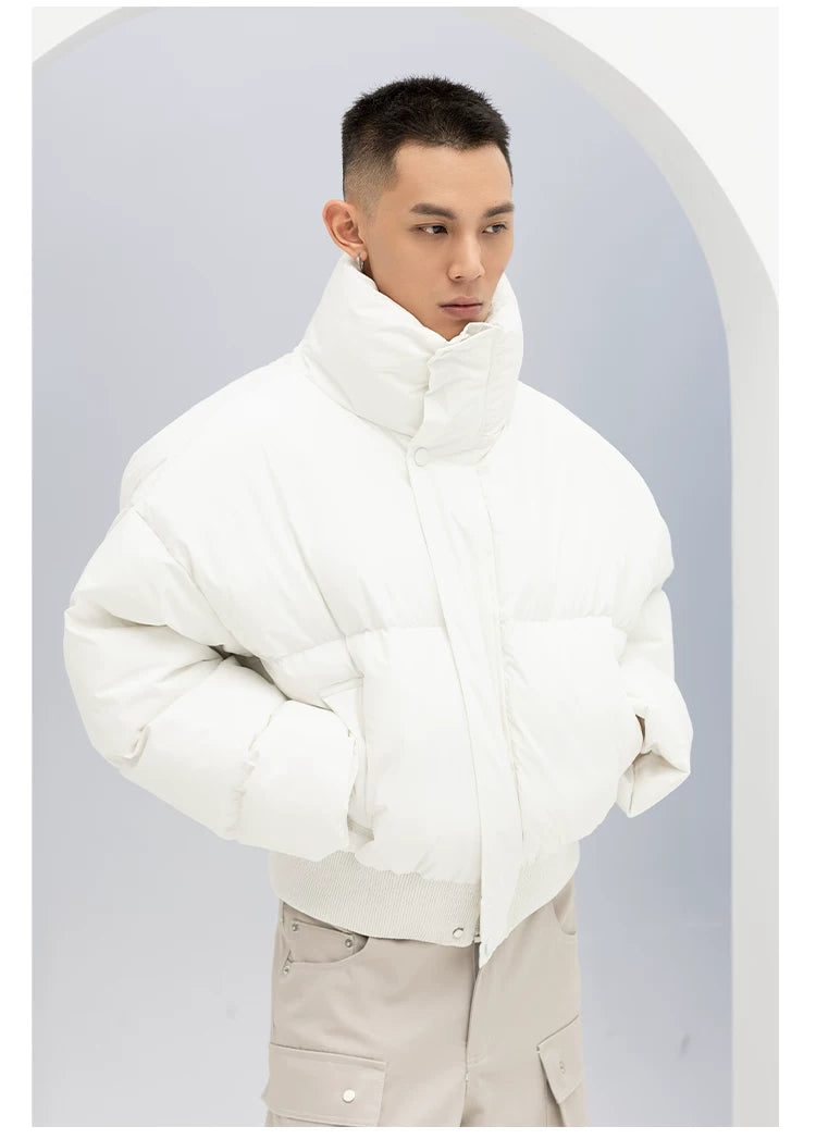 Men's Black White Gray Puffer Jacket