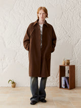 Men's Loose Long Collared Wool Coat