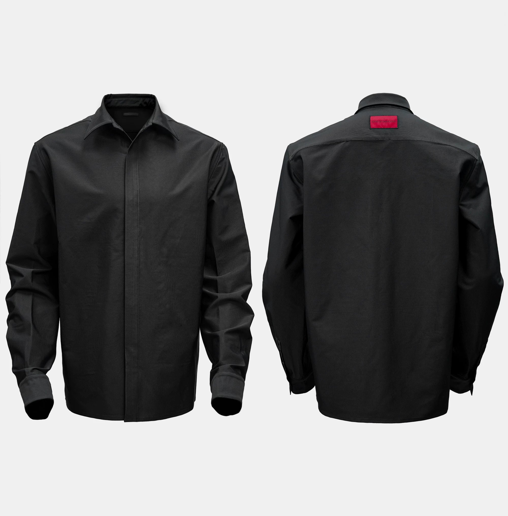 Long Sleeve Ribbed Point Collar Shirt