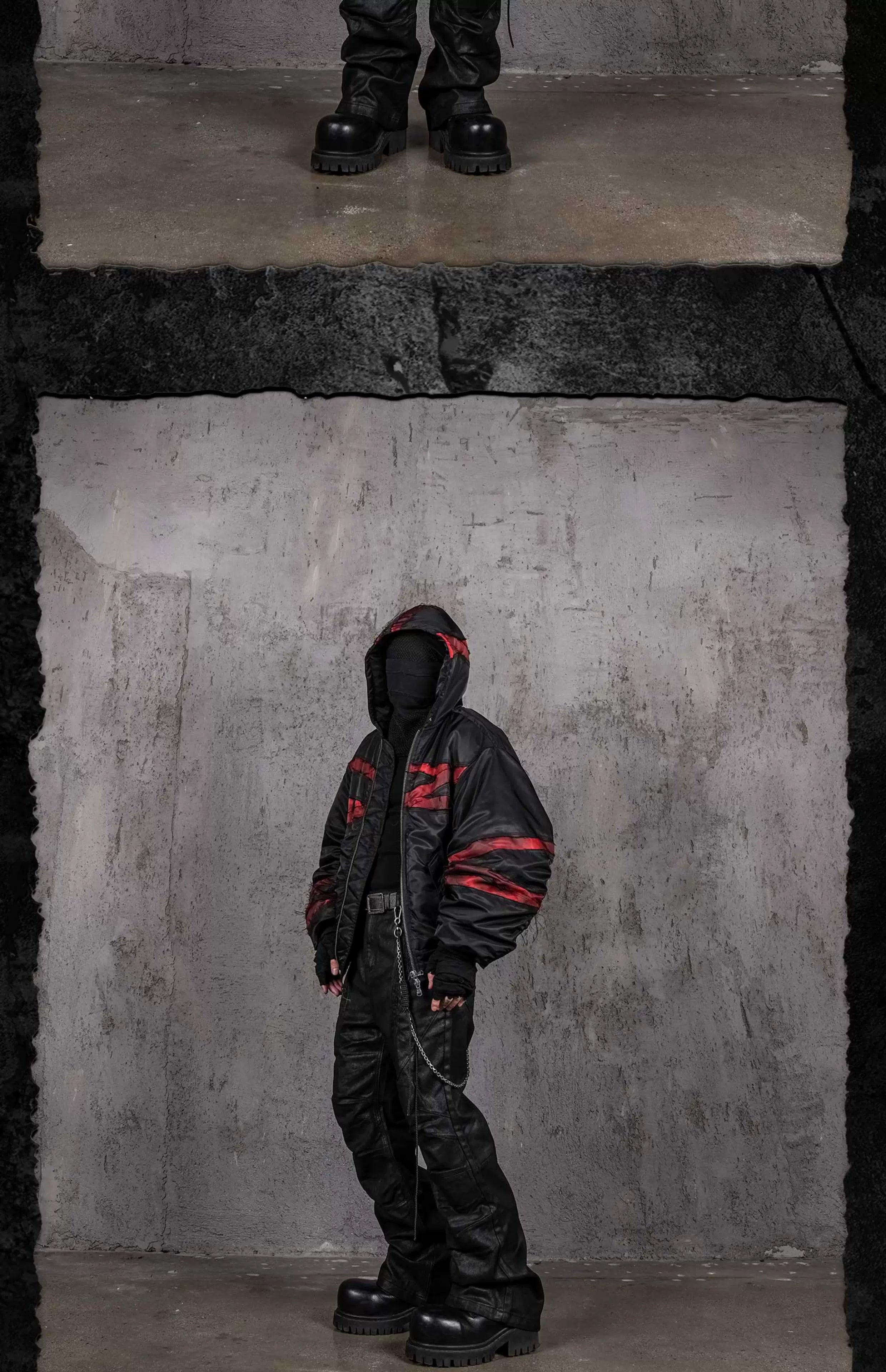 Burnt Red Distressed Bandage MA1 Jacket