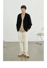 Vintage Herringbone Elastic Waist Cargo Pants