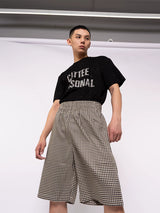 Men's Retro Black White Plaid Shorts