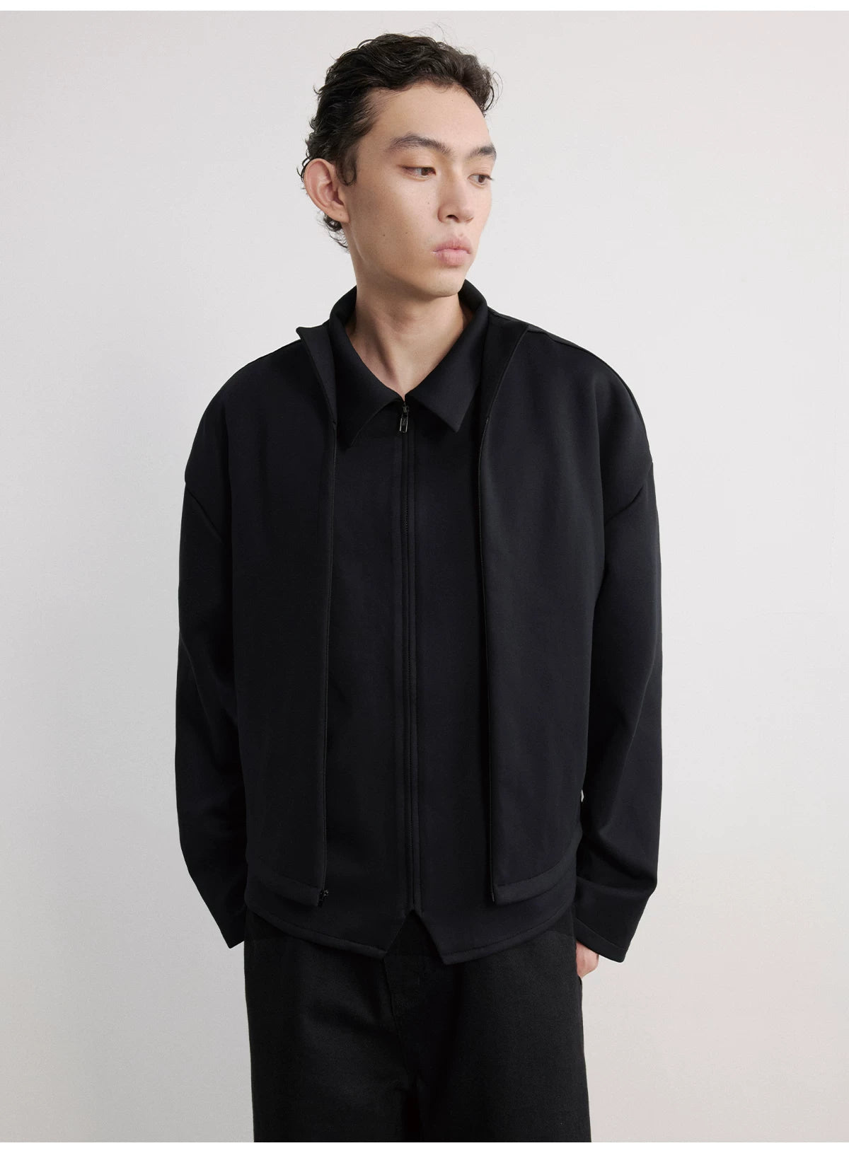 Double Layer Tencel Zipper Shirt
