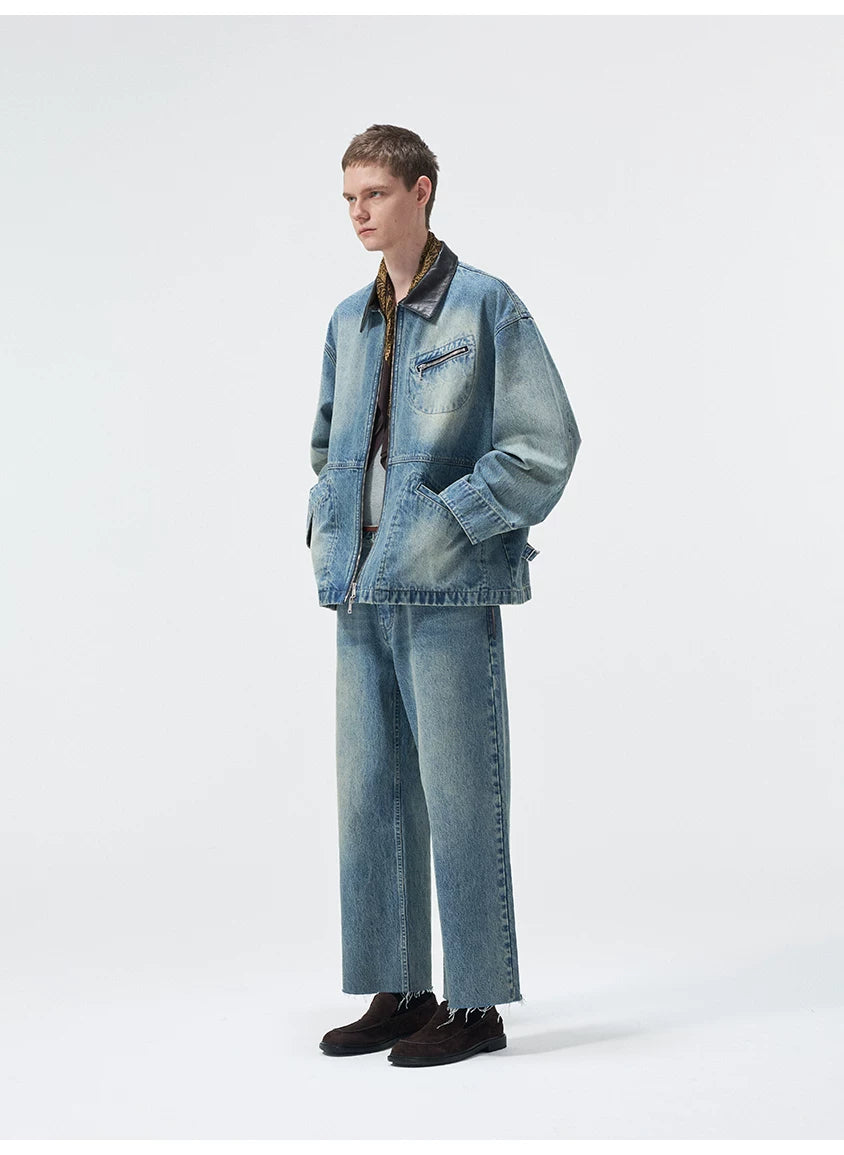 Turkish Washed Frayed Straight Jeans