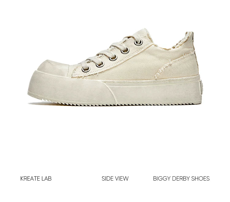 Distressed Washed Jumbo Platform Commuter Sneakers