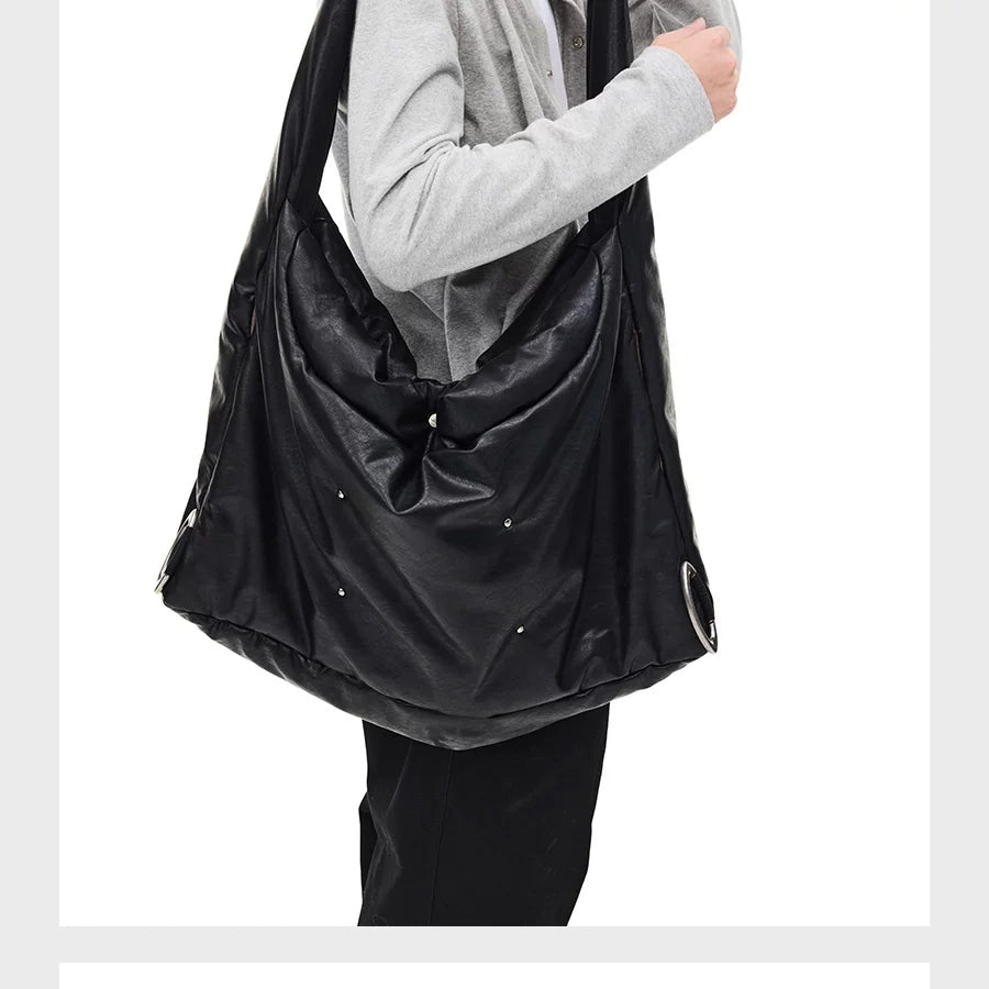 Large Convertible Washed Padded Crossbody Bag