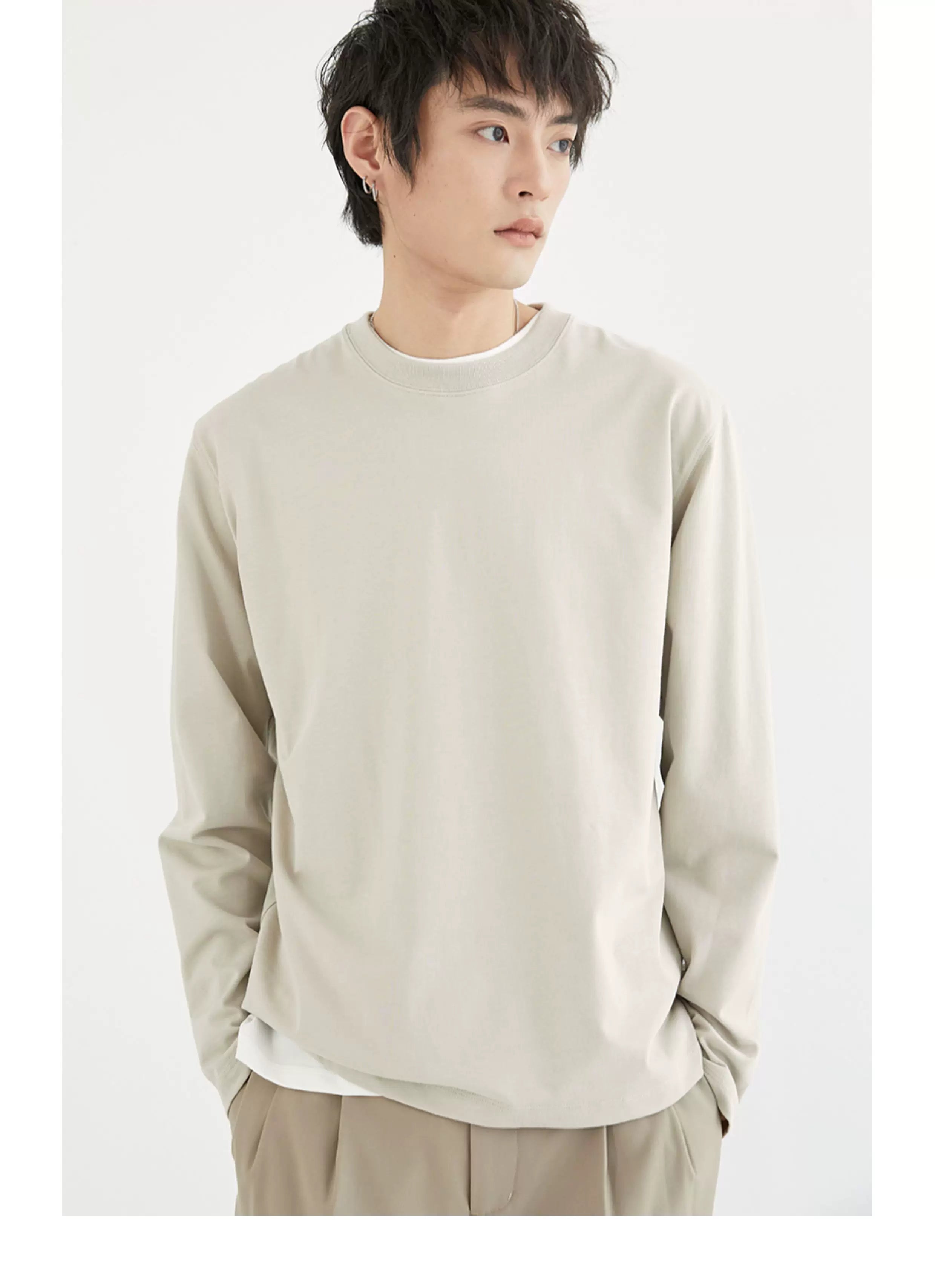 Long-Sleeved Mercerized Combed Tee