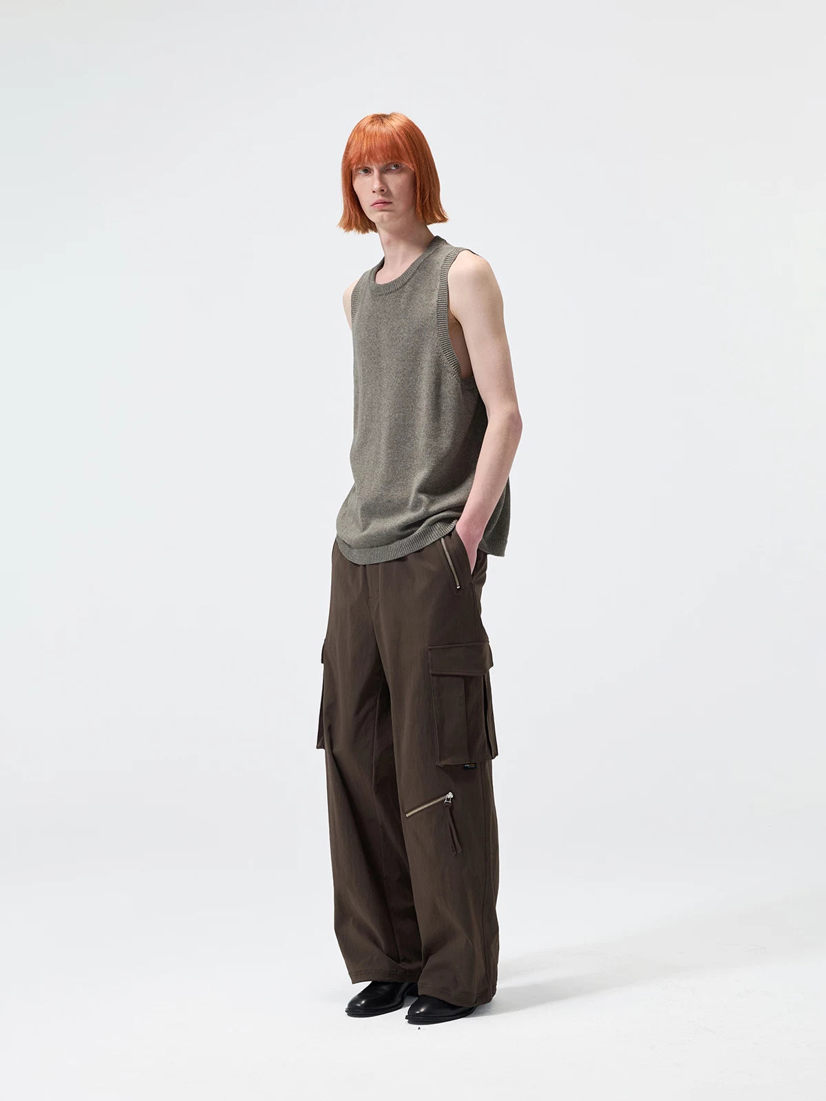 Knit Linen Cotton Blend Tank Top