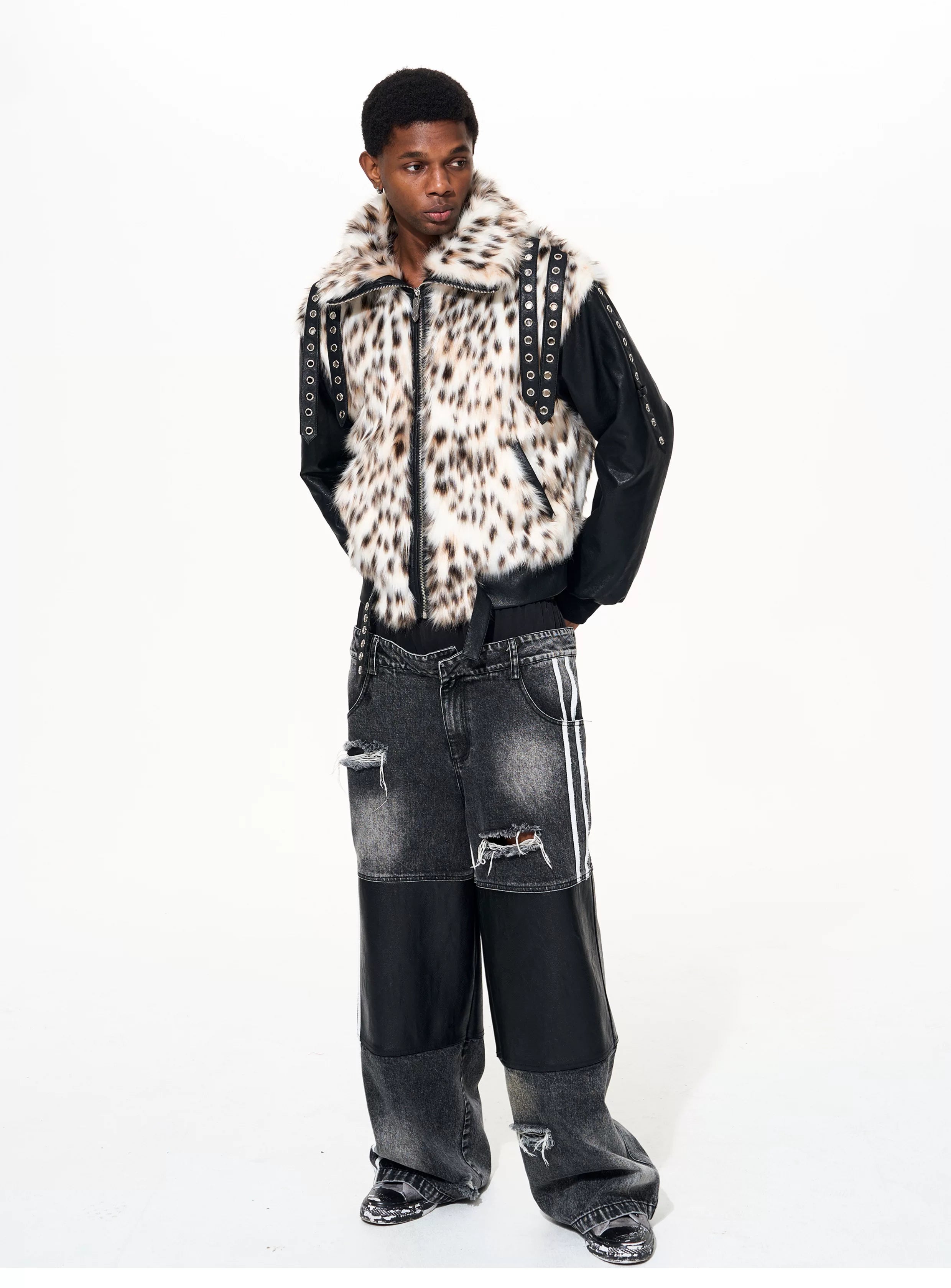 Men's Winter Fur Patchwork Padded Coat