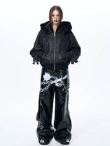 Men's Dual Hood Bomber Puffer Jacket