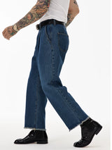 Vintage Distressed Fringed Cropped Skinny Jeans
