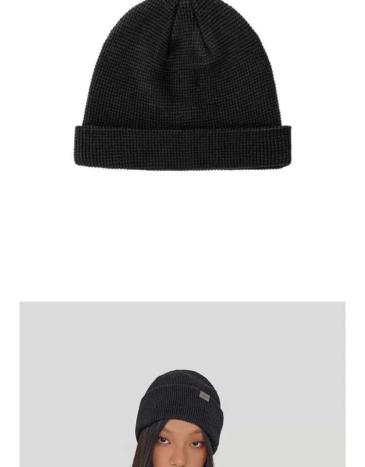Metal Emblem Knit Beanie