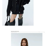Unisex Two-Tone Irregular Short Multi-Zip Jackets