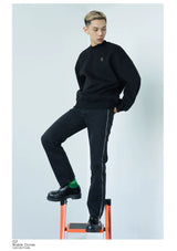 Men's Black Straight Side Zip Jeans