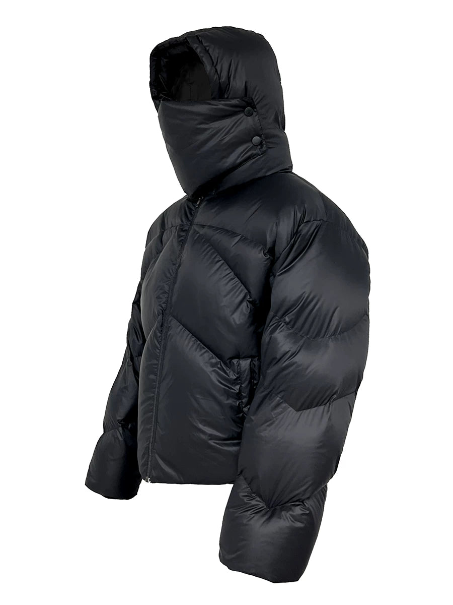 Duck Down Jacket With Removable Mask