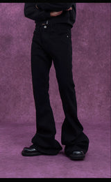 Men's Slim-fit Full-length Two-tone Flared Jeans