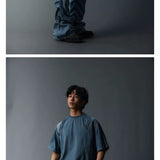 Two-Tone Washed Mesh Patchwork Tee