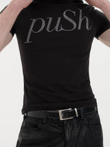 Slim Fit Rhinestone Short Sleeve Tee