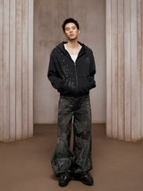 American Washed Rhinestone Straight Leg Jeans