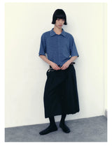 Loose Striped Knit Short-Sleeve Shirts