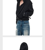 Detachable Strap Deep V Hoodie