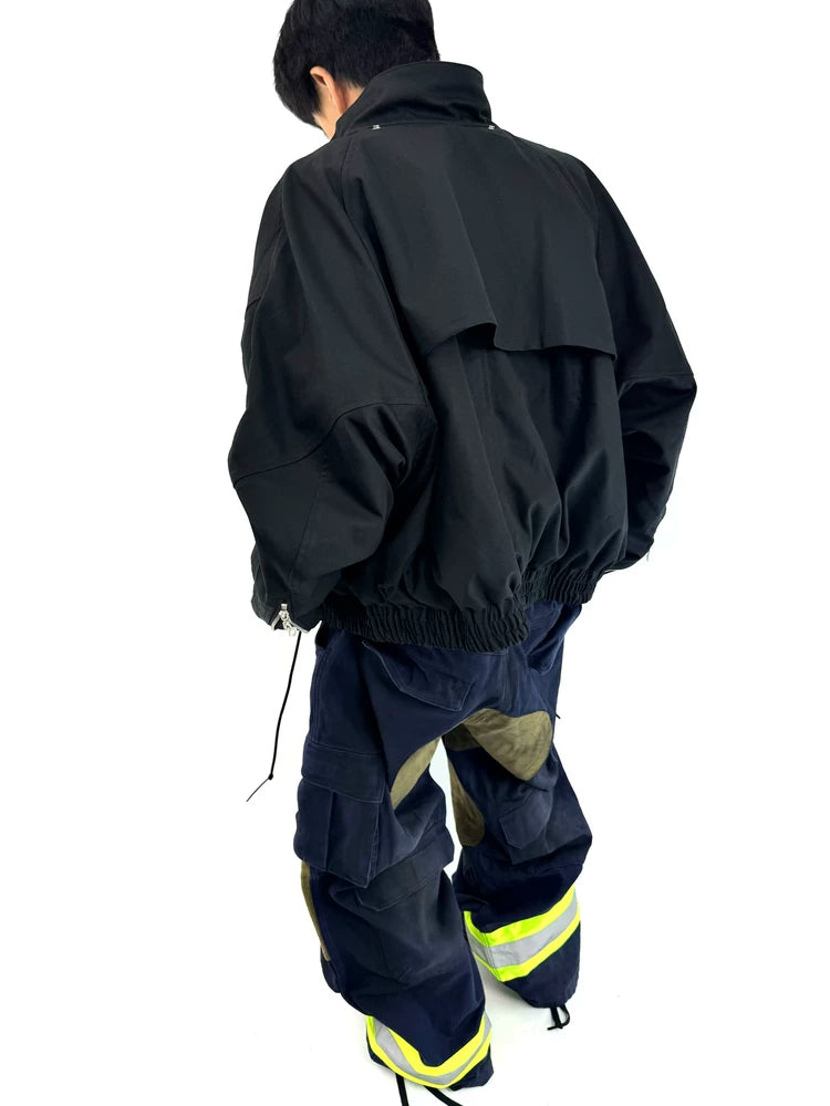 Modified Detachable Hood Batwing Harrington Jacket