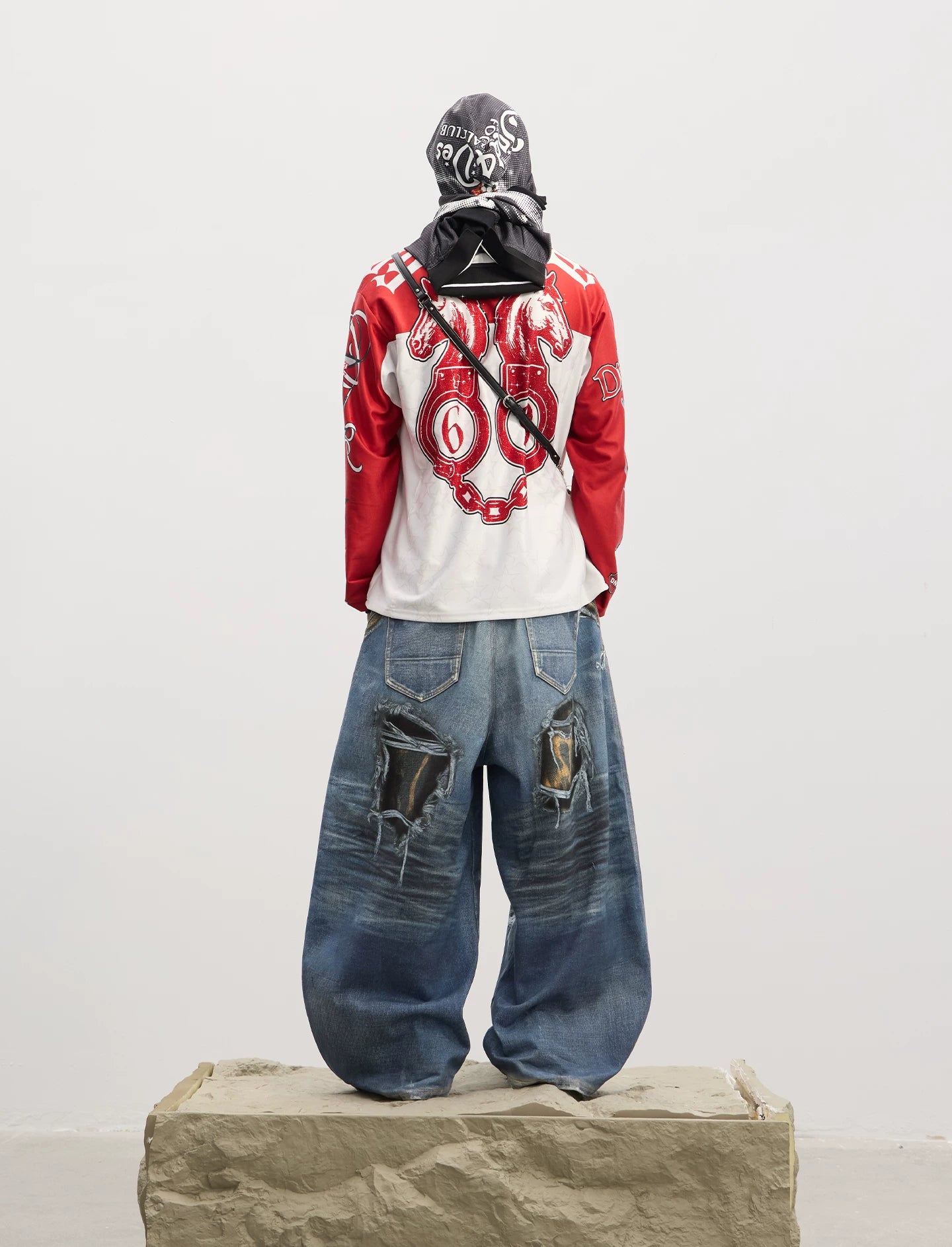 Leopard Print Rhinestone Colorblock Hip-hop Jersey