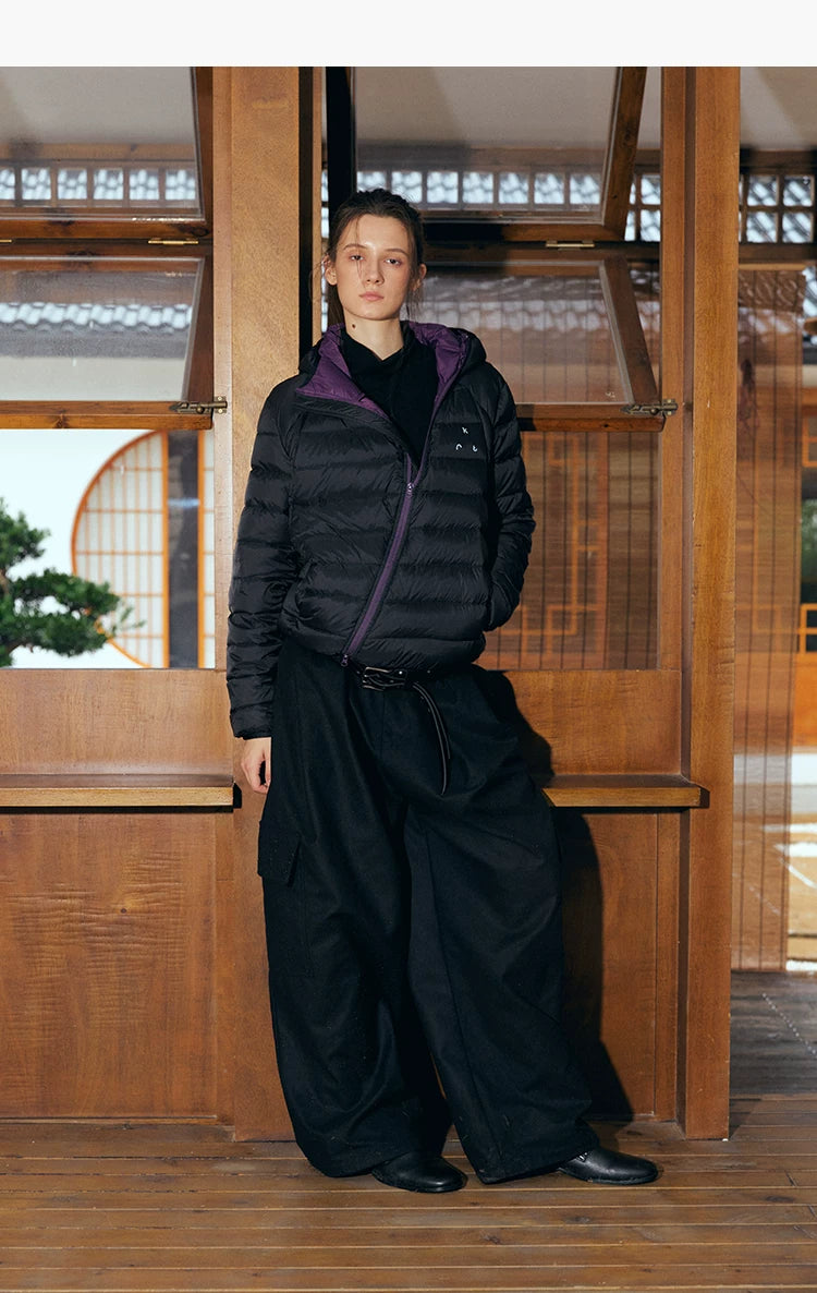 Lightweight Hooded 90% Down Water-repellent Jacket