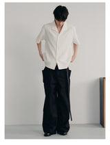 Seagull Collar Leaf Jacquard Shirt