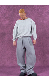 Men's Grey Red Patched Rivet Hoodies