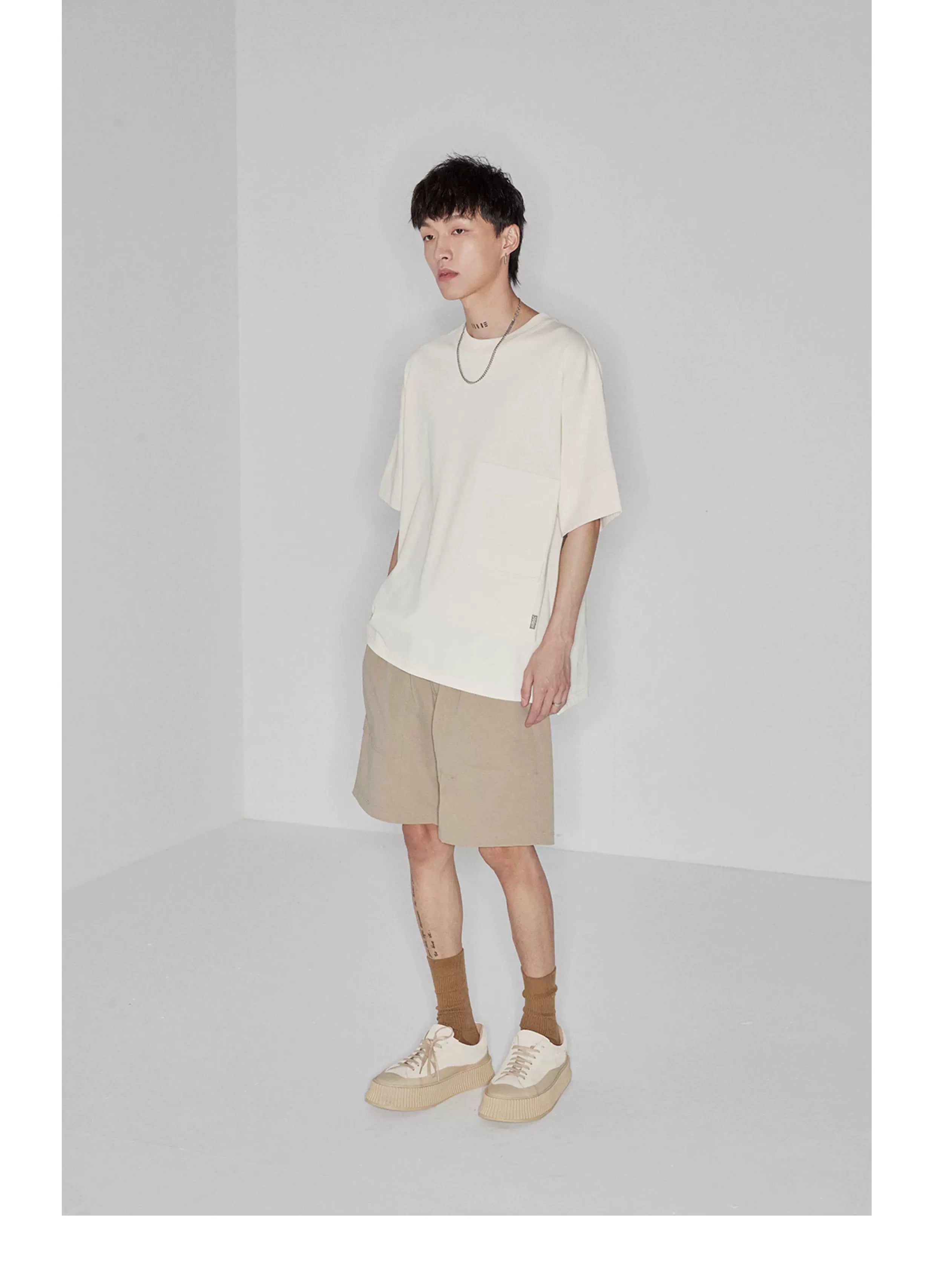 Plaid Multi-Pocket Elastic Waist Shorts