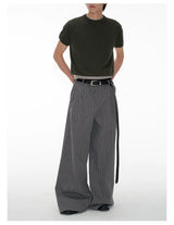 Plaid Pleated Wide Leg Pants