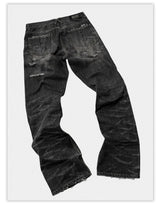 Distressed Straight Cut Jeans