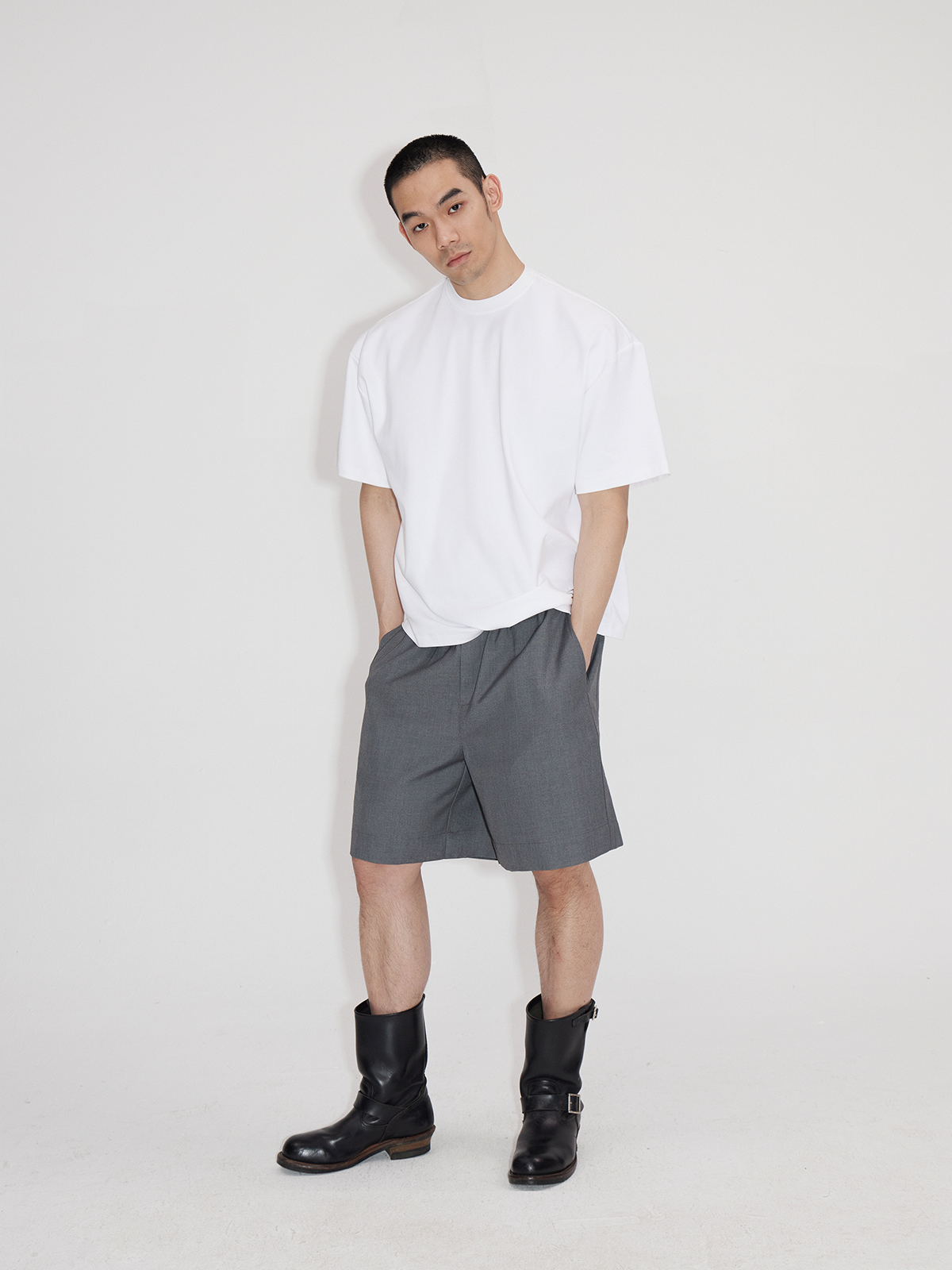 Elastic Waist Tailored Shorts