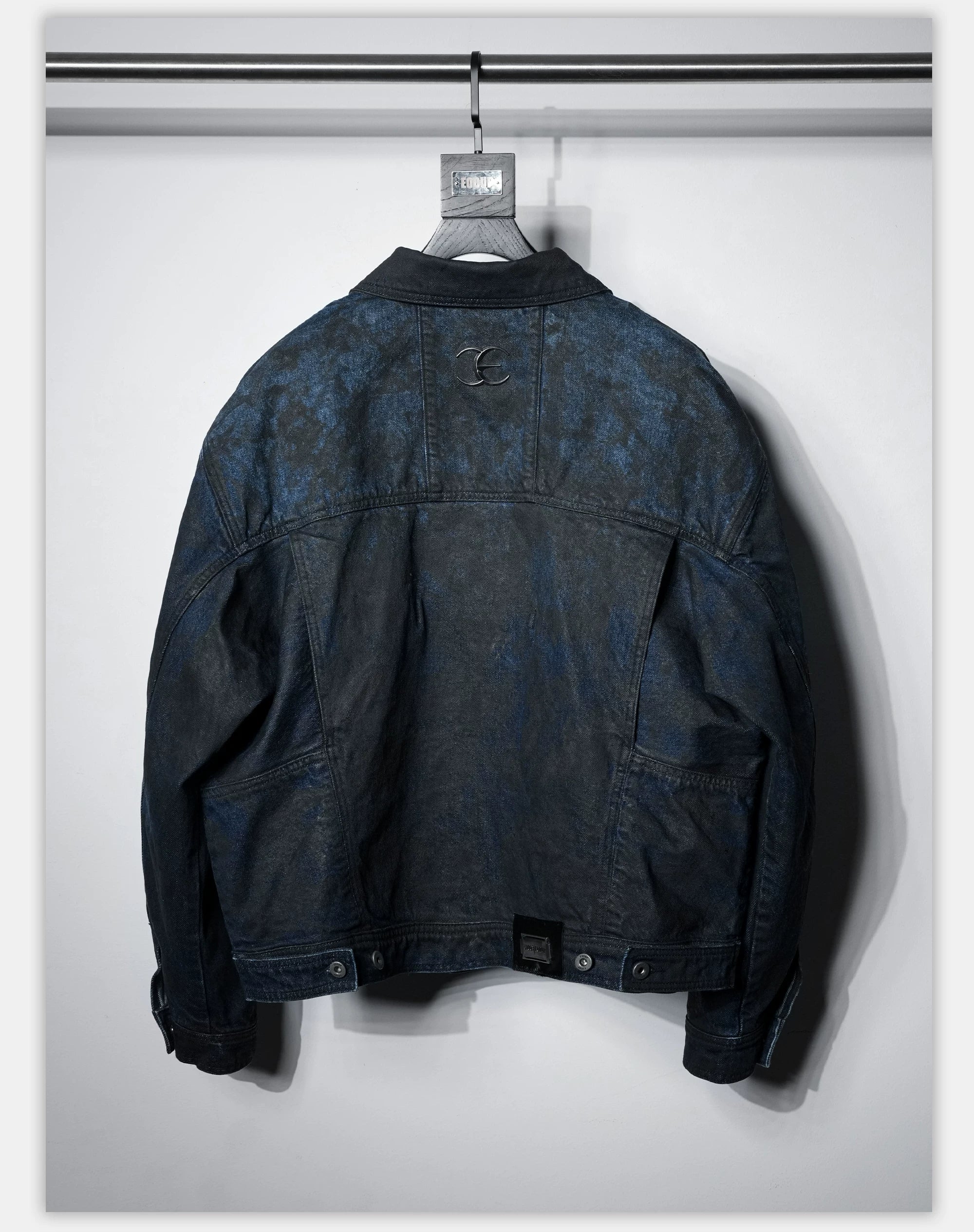 Distressed Ice Blue Ombre Denim Jacket