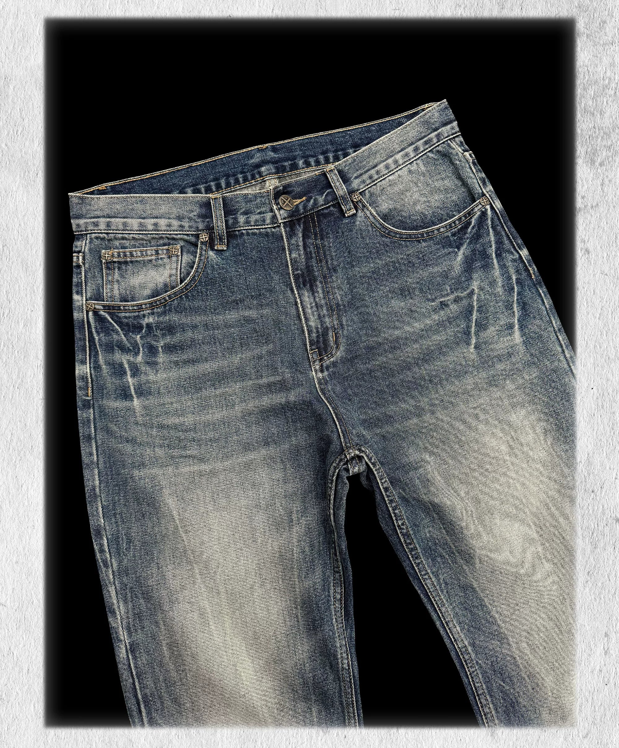 Heavy Washed Loose Flared Stacked Jeans