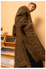 Men's Casual Brown Faux Fur Coat
