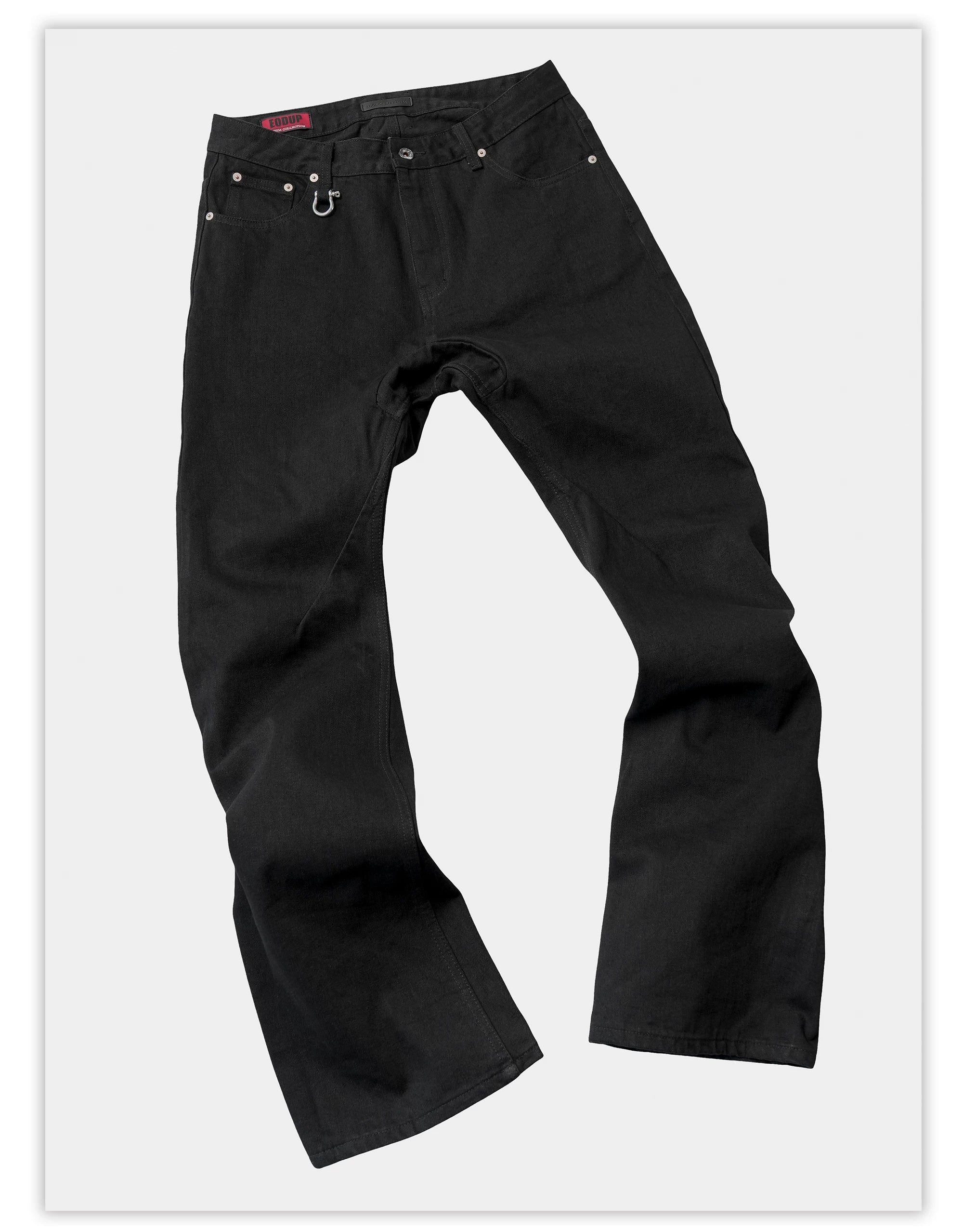15 Oz Rigid Black Curved Jeans
